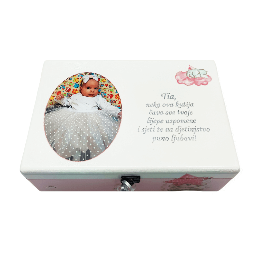 Personalizirane Kutije uspomena s fotografijom djeteta – Poklon za krštenje, rođendan vaše djevojčice - 4. 20x30x10cm - 18030