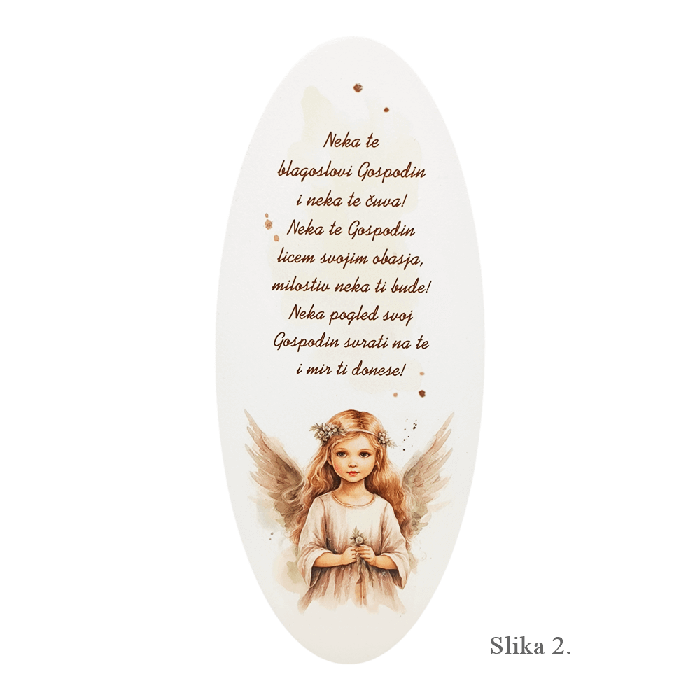 Poklon za krštenje – Slika s motivom anđela i molitvom “Anđele čuvaru mili” - 2. Neka te blagoslovi - 1875