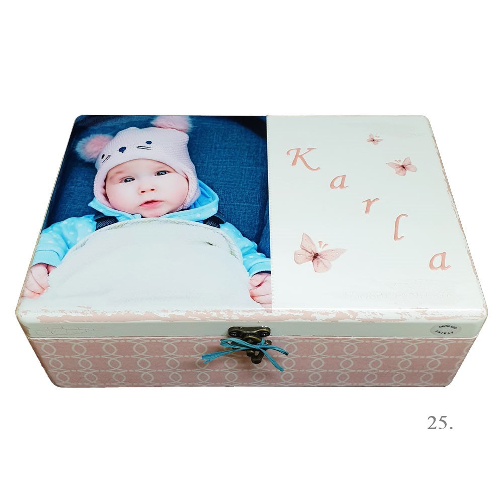 Kutija uspomena personalizirana imenom - poklon za rođenje, krštenje ili rođendan djeteta - 25. 20x30x10cm - 18023