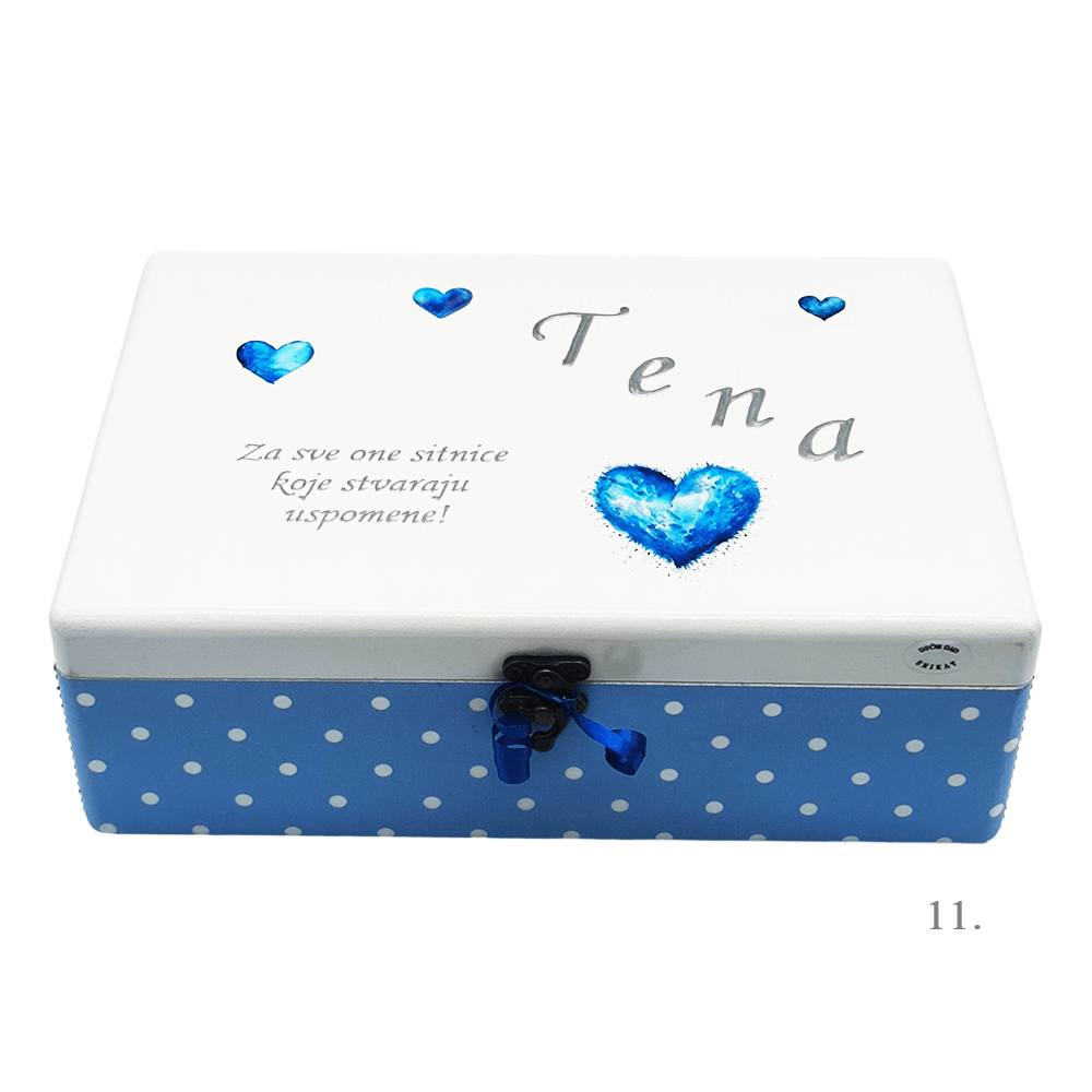Kutija uspomena personalizirana imenom - poklon za rođenje, krštenje ili rođendan djeteta - 11. 20x30x10cm - 154361