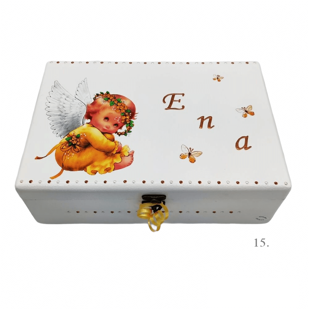 Kutija uspomena personalizirana imenom - poklon za rođenje, krštenje ili rođendan djeteta - 15. 20x30x10cm - 15476