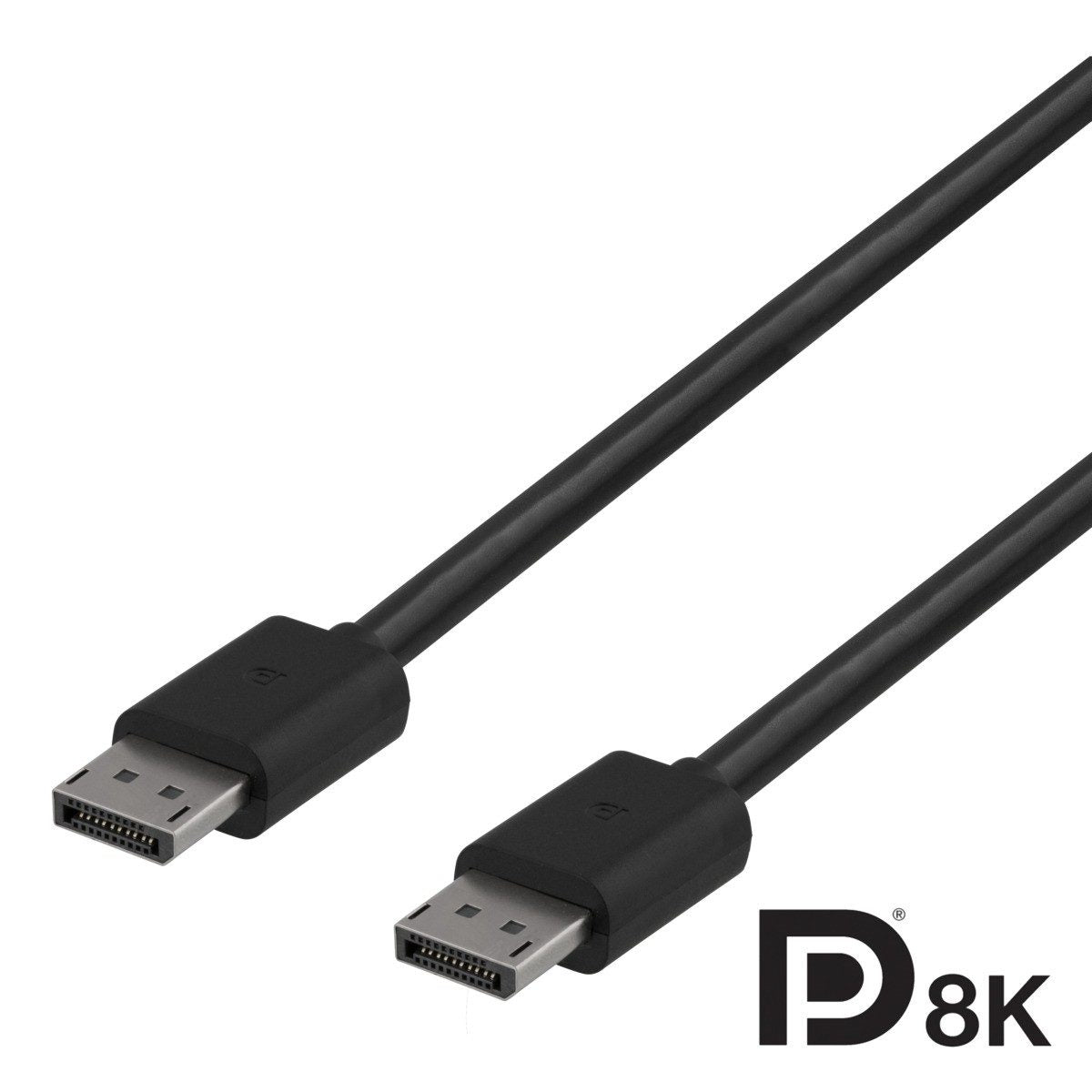 DELTACO Kabel DisplayPort 8K, DP 1.4, 2m, CRNI
