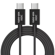 Super brzi Type-C na Type-C podatkovni kabel - 1.8 m - 240W - Crna KP33993