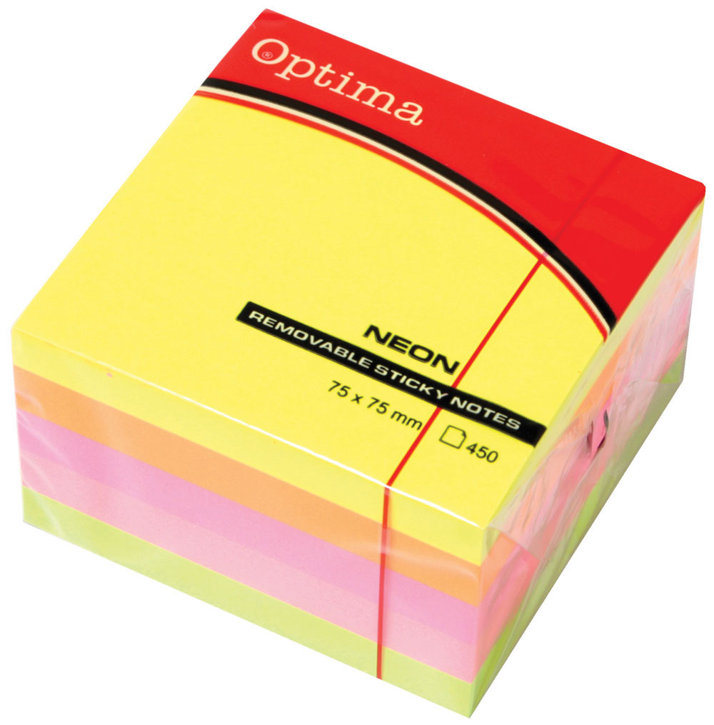 Blok samolj.kocka 76x76 neon 4 boje OPTIMA 450L 22937 P32