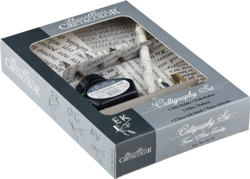 Umetniški set za kaligrafijo Cretacolor 7kom (držalo, črnilo, peresa)