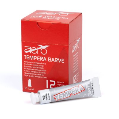 Boja tempera Aero 7,5ml tubica silver srebrna