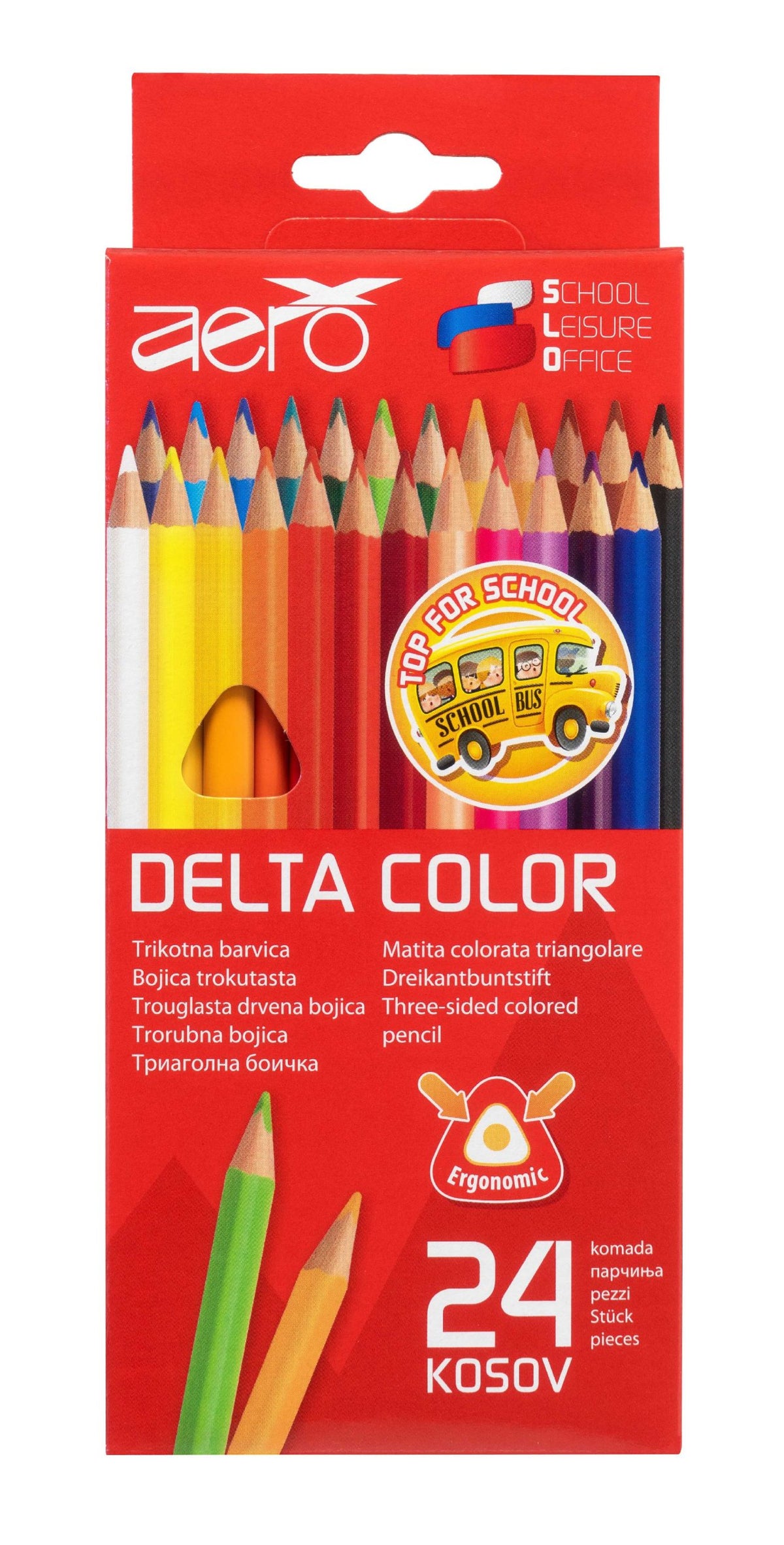 Barvice trikotne Aero delta color 24 kos v kartonski embalaži