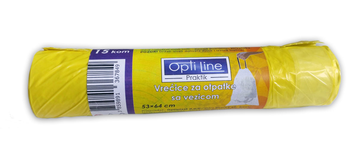 Vreće za smeće 53x64, 40L, 15/1, HDPE, sa vezicom