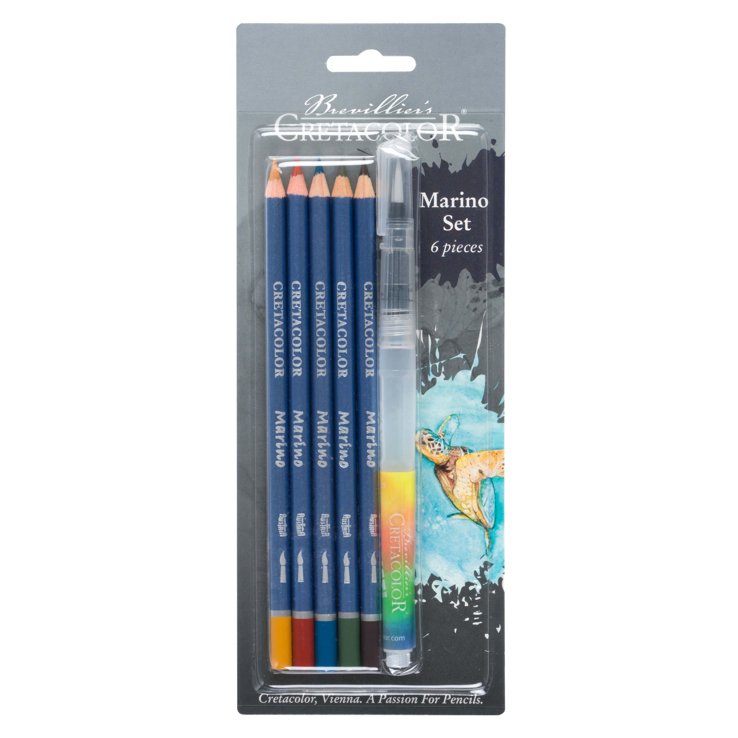 Marino Aquarelle Artist set olovaka u boji, 6 kom na blister kartici (5 olovaka + vodeni kist Aqua 2 Go)
