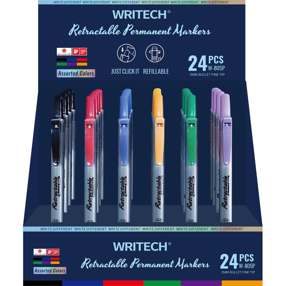 PERMANENTNI MARKER 2 mm okrugli vrh WRITECH W-805P CLICK DISP. 24/1