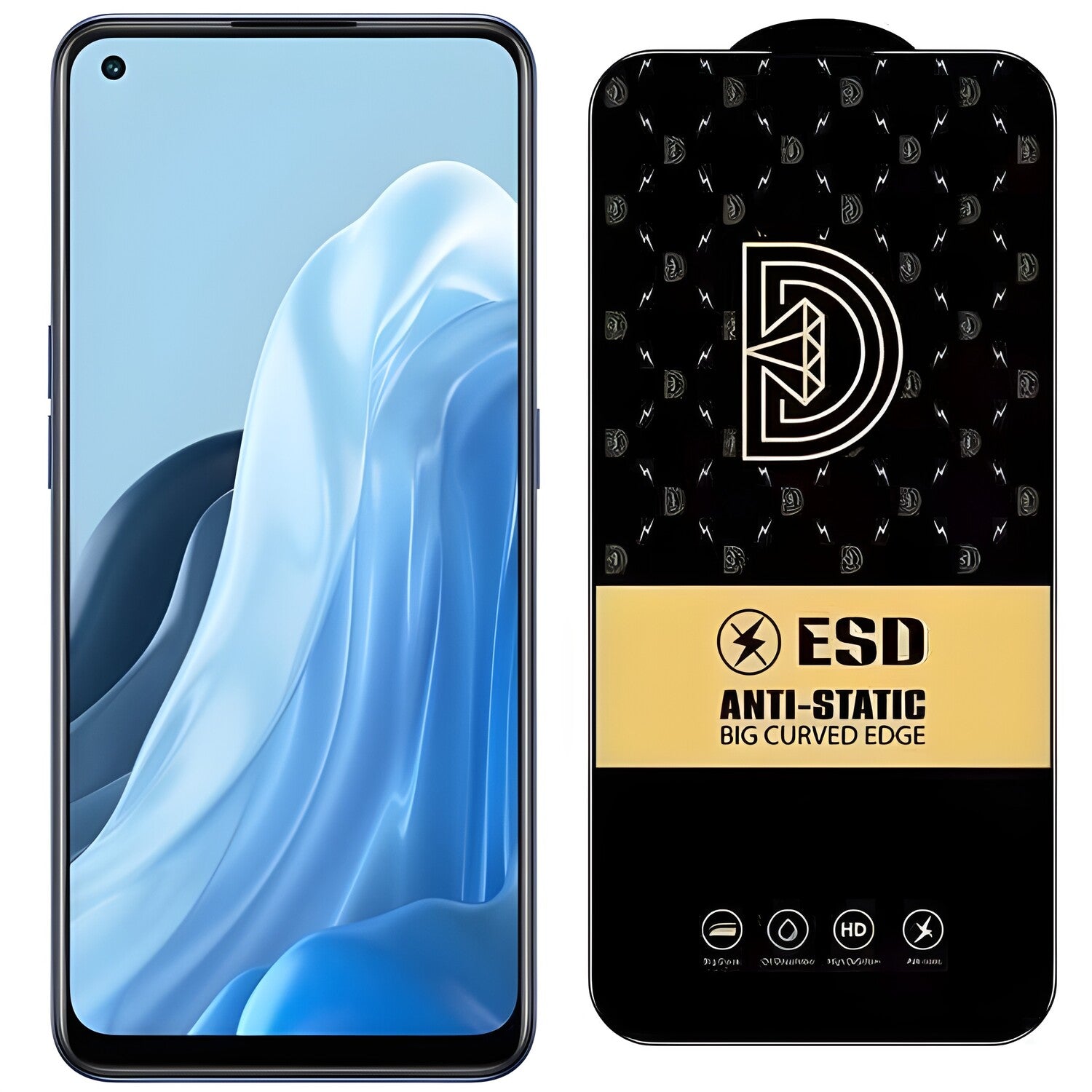 Diamond antistatičko kaljeno staklo za Oppo Reno5 5G - Crna KP24215