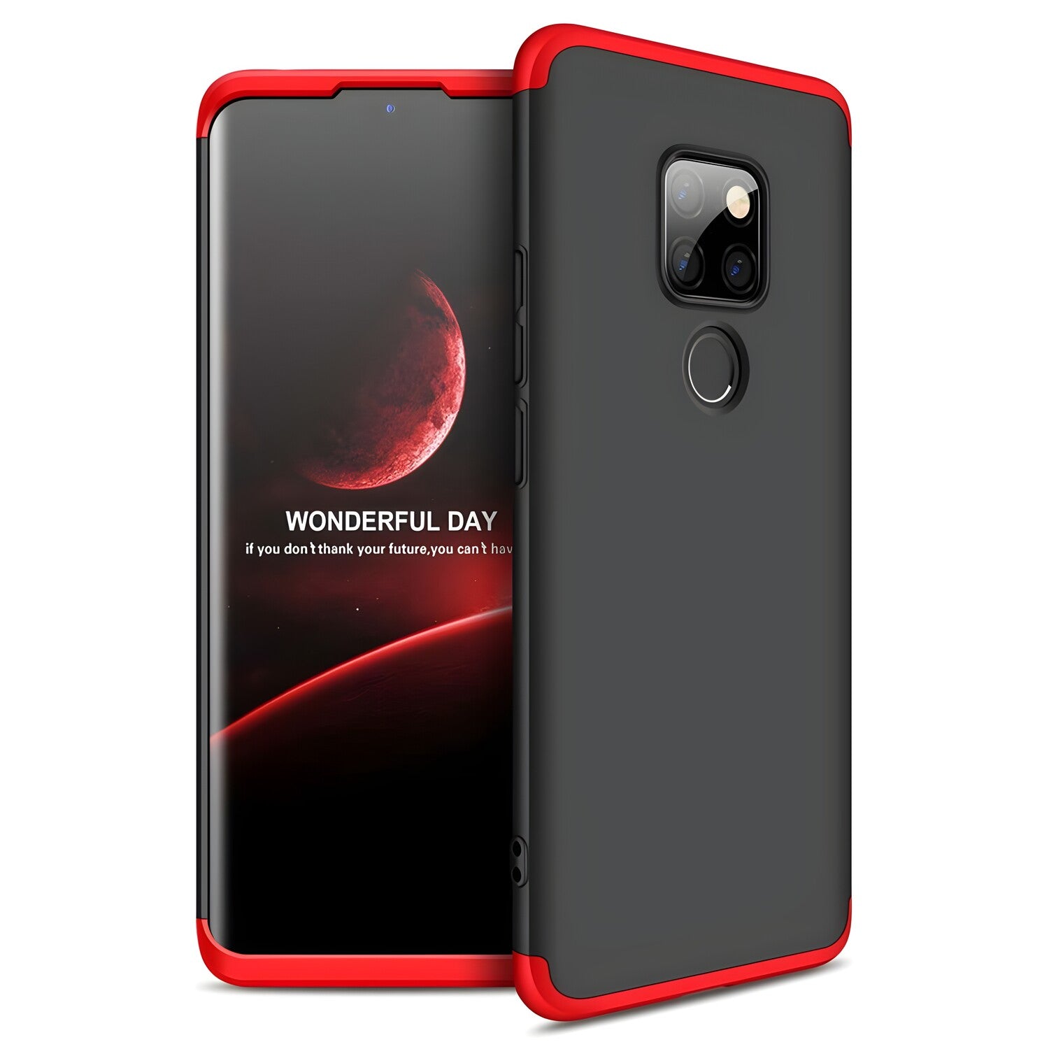 Zaštitna futrola GKK 360 - Prednji i stražnji poklopac cijelog mobitela za Huawei Mate 20 - Crna/Crvena KP9582