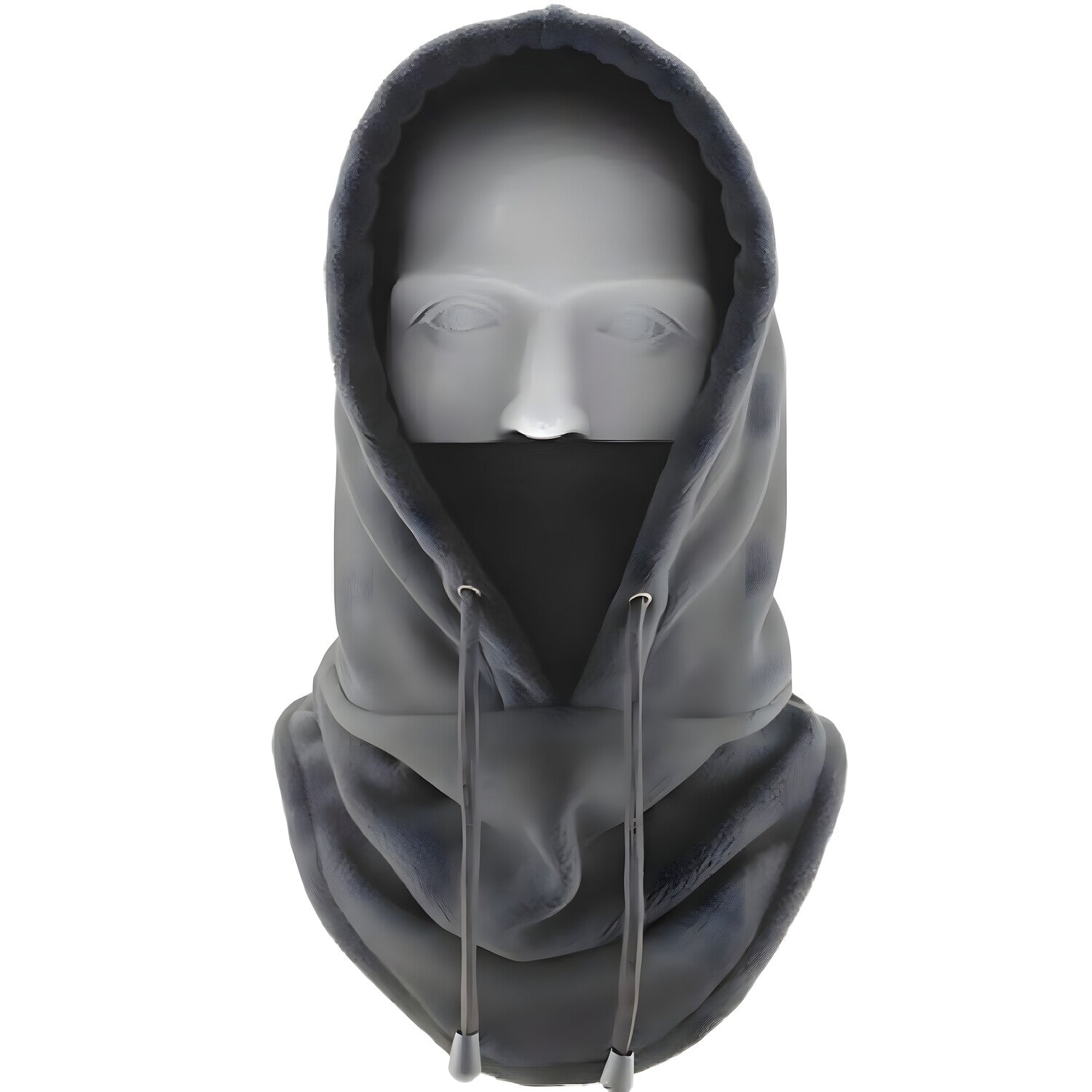 Zimska fleece balaklava s kapuljačom - Siva KP36874