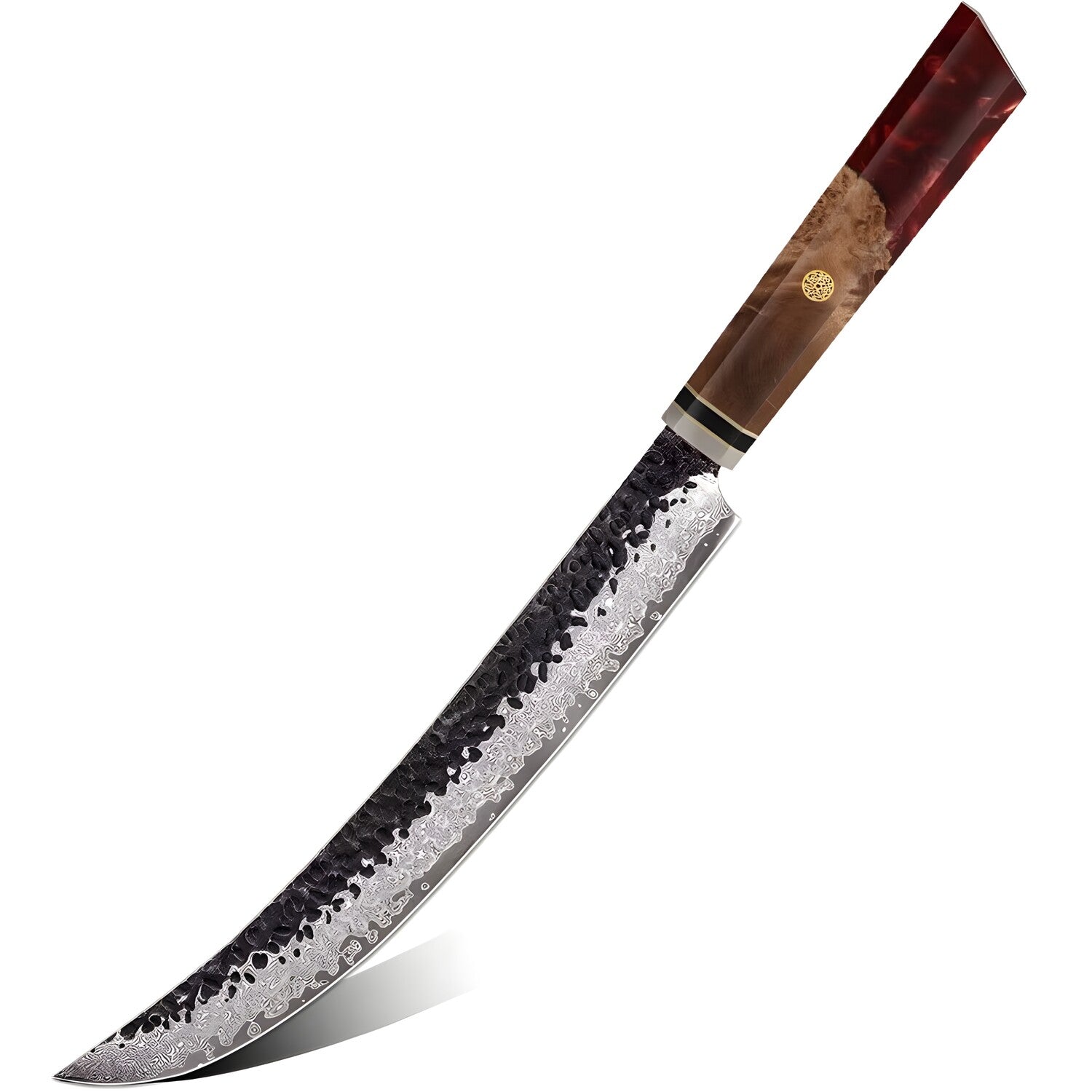 Damastni kuhinjski nož AI-37350 - Slicer / Crvena KP37350