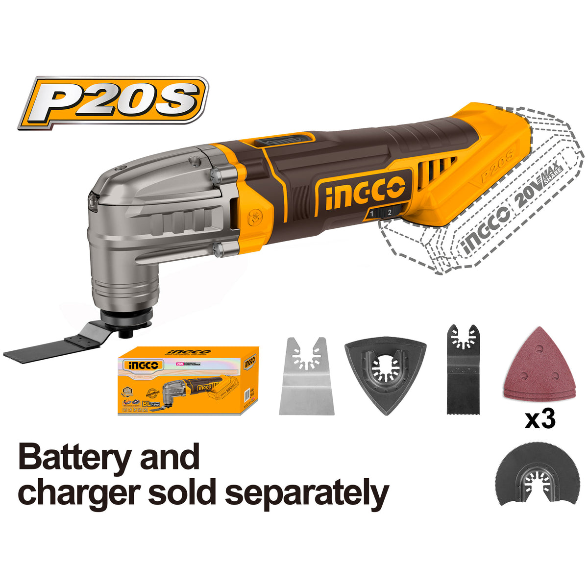 Aku multi-alat - CMLI2022 20V INGCO (bez bat.)