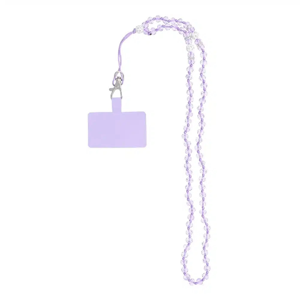 Privjesak za telefon CRYSTAL DIAMOND / dužina kabla 74cm (37cm u omči) / oko vrata ljubičasta