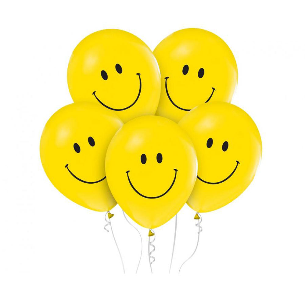 Baloni Smile Žuti 5 komada