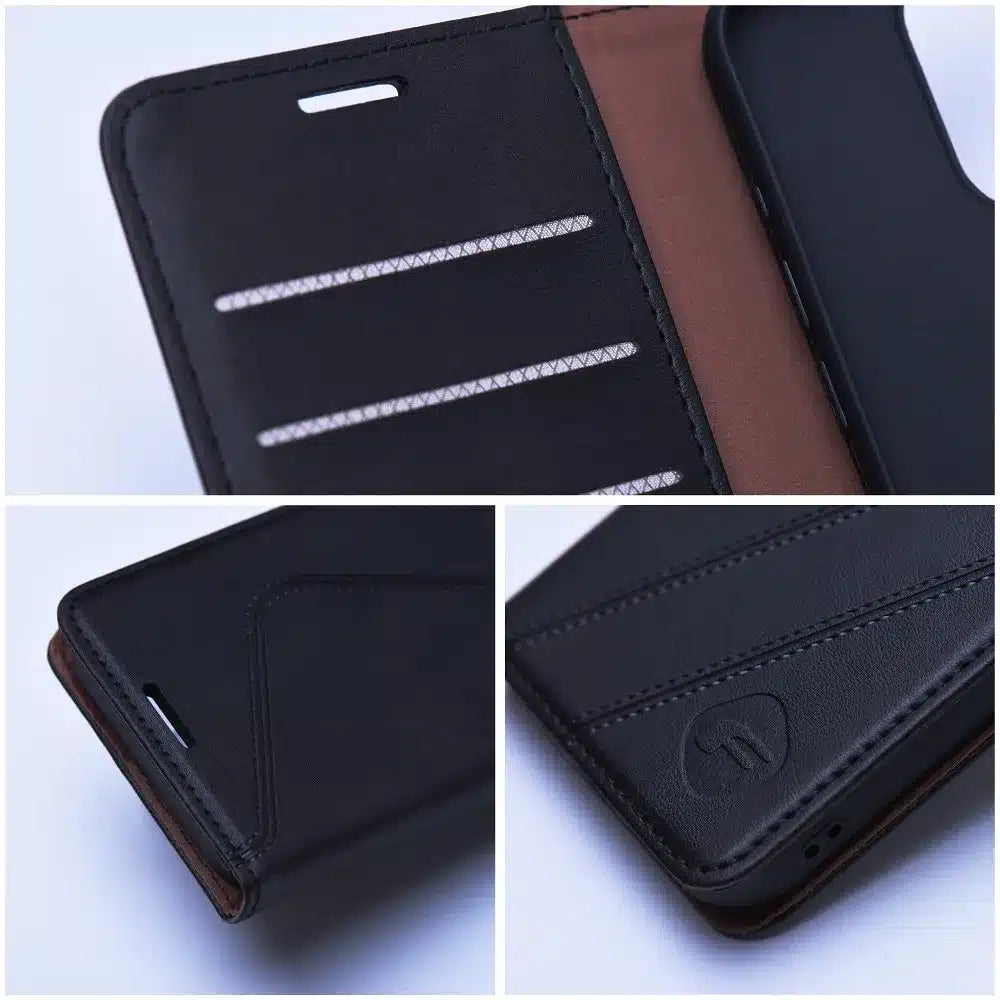 FORCELL F-PROTECT RFID Blocker preklopna futrola za iPhone 15 Plus crna