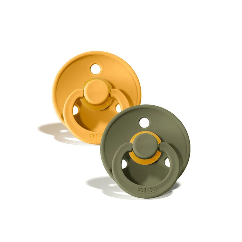 BIBS Colour dude (okrugle) - Honey Bee/Olive  (vel.2)