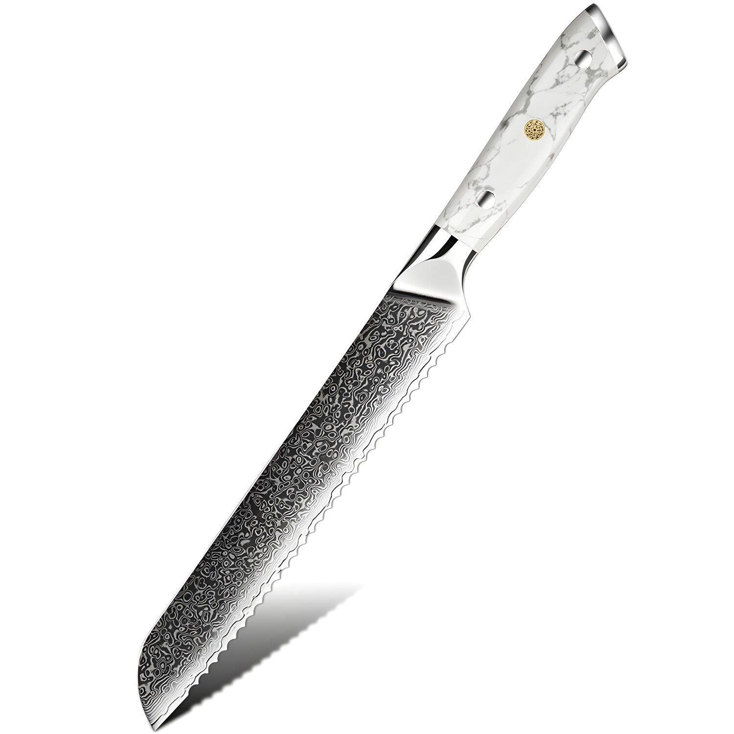 Damaskasti kuhinjski nož YU-37516 - Kruh / Bijela KP37516