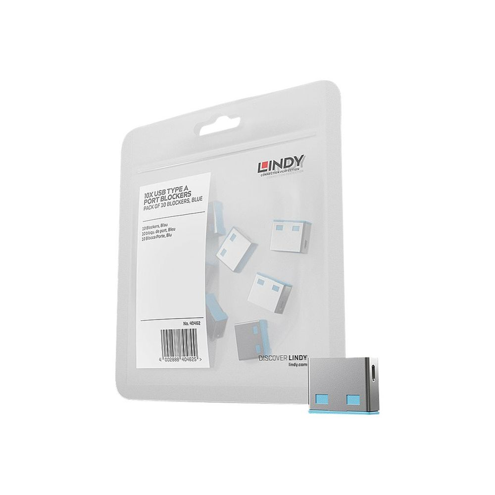 Lindy 40462 blokator priključka USB Tip-A Plavo Akrilonitril butadien stiren (ABS) 10 kom