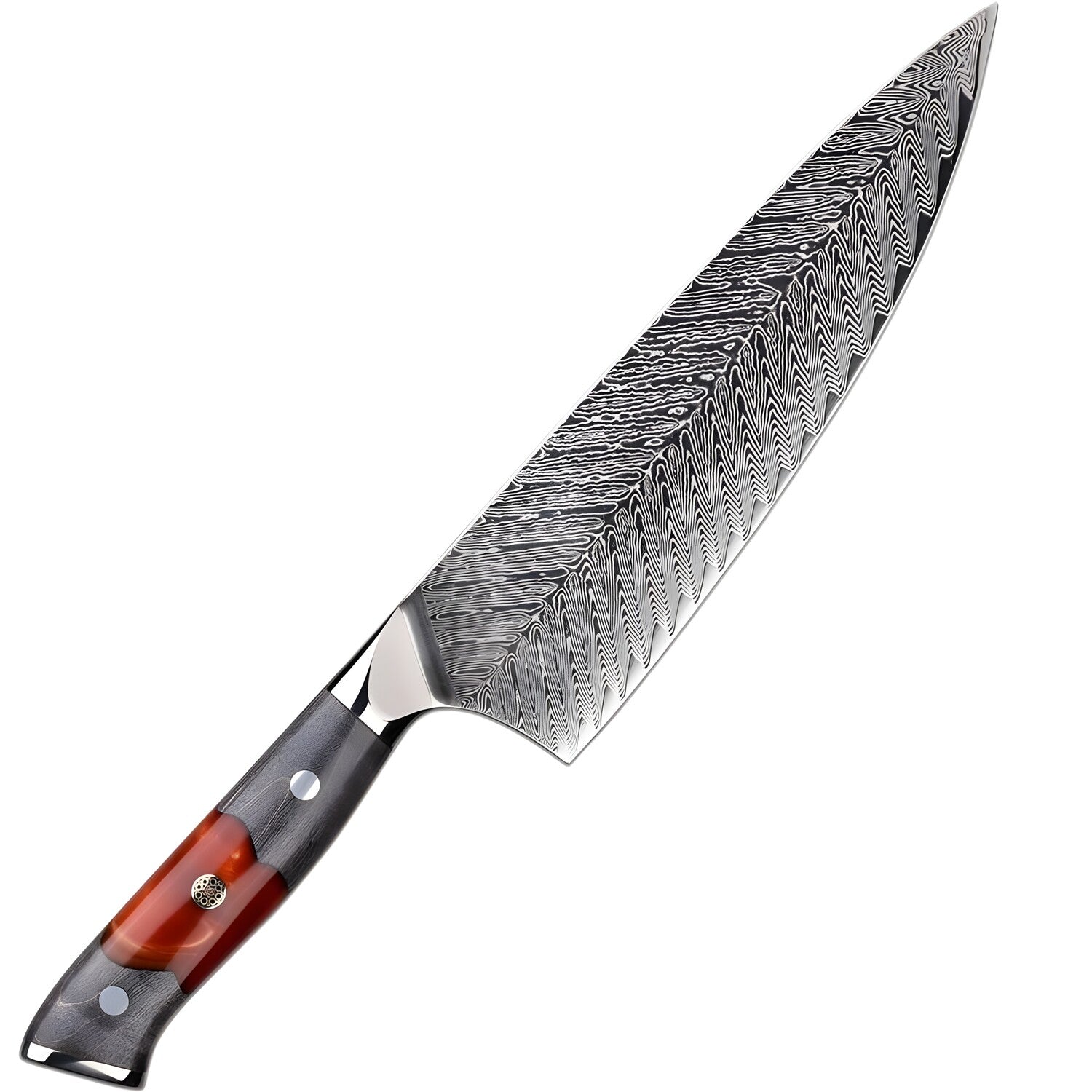 Damaskasti kuhinjski nož YA-37555 - Chef / Crvena / Siva KP37555