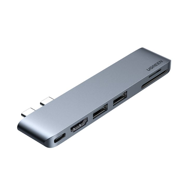 Ugreen 80856 priključna stanica i replikator porta za prijenosno računalo 2 x USB 3.2 Gen 2 (3.1 Gen 2) Type-C Aluminij
