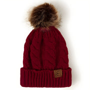 Dječja pletena kapa - Bordo KP12289