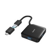 Hama 00200116 sučelje čvorišta USB 3.2 Gen 1 (3.1 Gen 1) Type-A + Type-C 5000 Mbit/s Crno