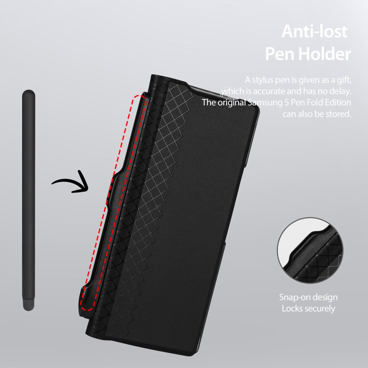 DUX DUCIS BRIL torbica s držačem za olovku za SAMSUNG GALAXY Z Fold 6 - crna