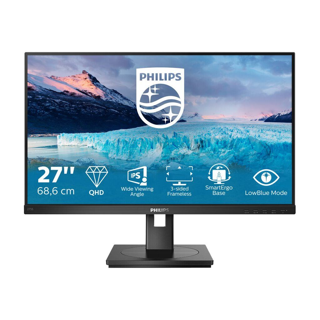 Philips S Line 275S1AE/00 LED display 68,6 cm (27") 2560 x 1440 pikseli 2K Ultra HD LCD Crno