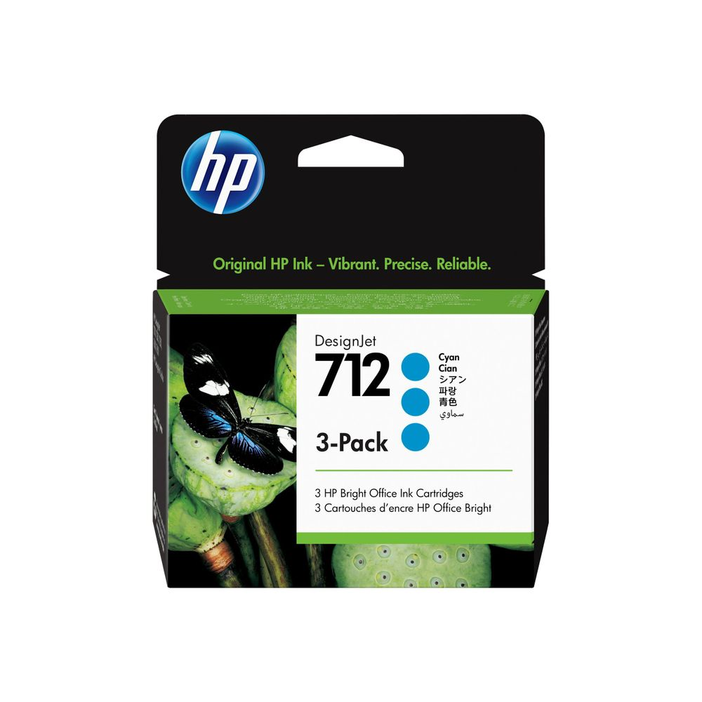 HP 712 3-pack 29-ml Cyan DesignJet Ink Cartridge glava pisača Termalni inkjet