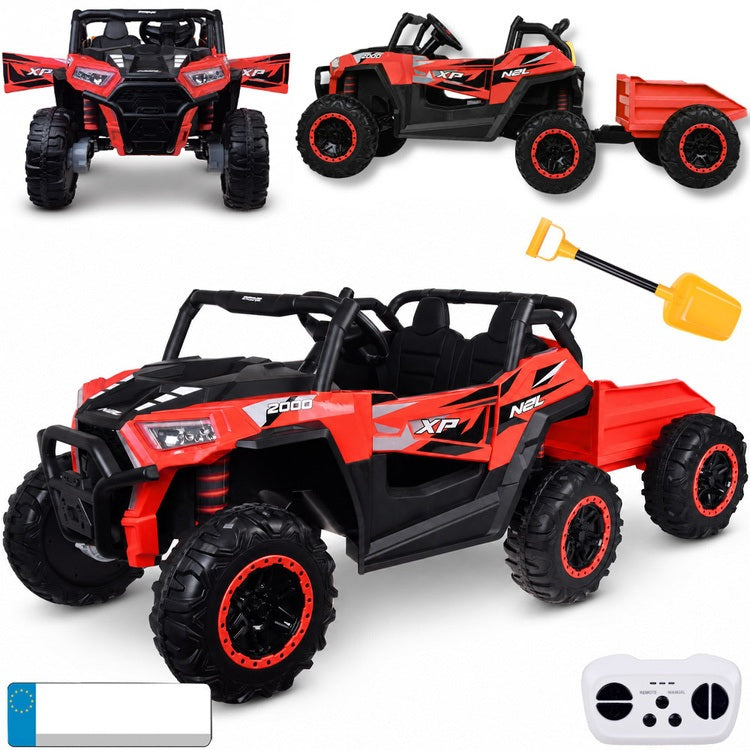 Buggy dvosjed 4×4 s prikolicom – crveni