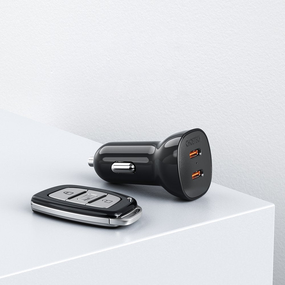 Choetech auto punjač 2x USB Type C Quick Charge Power Delivery 40W FCP AFC