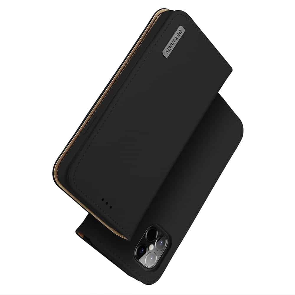 DUX DUCIS Wish Bookcase futrola od prave kože za iPhone 12 Pro Max crna