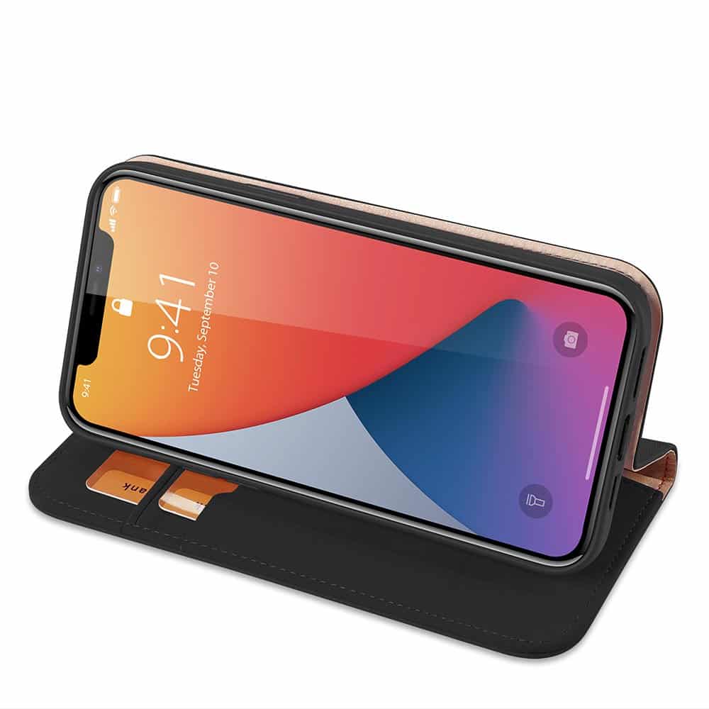 DUX DUCIS Wish Bookcase futrola od prave kože za iPhone 12 Pro Max crna