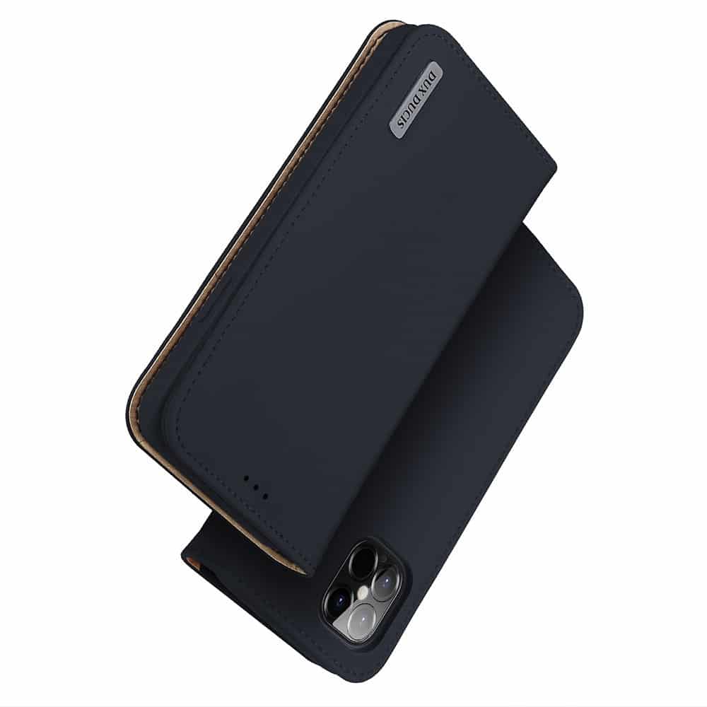 DUX DUCIS Wish Bookcase futrola od prave kože za iPhone 12 Pro Max plava