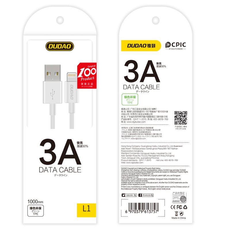 USB Micro kabel 3A 1m