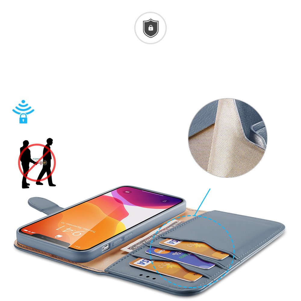 Dux Ducis Hivo preklopna futrola od prave kože za Iphone 11 Pro Max plava