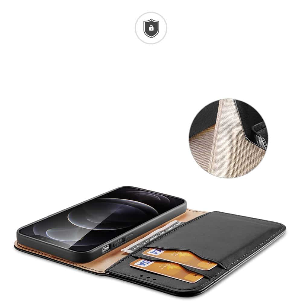 Dux Ducis Hivo bookcase torbica od prave kože za iPhone 13 Pro