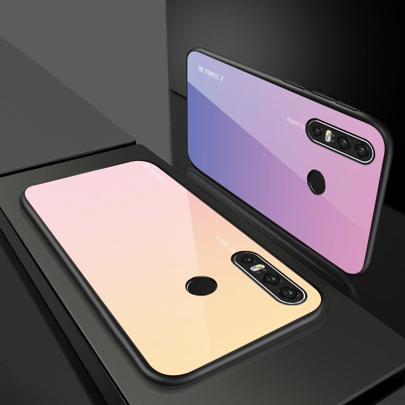 Maskica s kaljenim staklom za Huawei P30 Lite pink