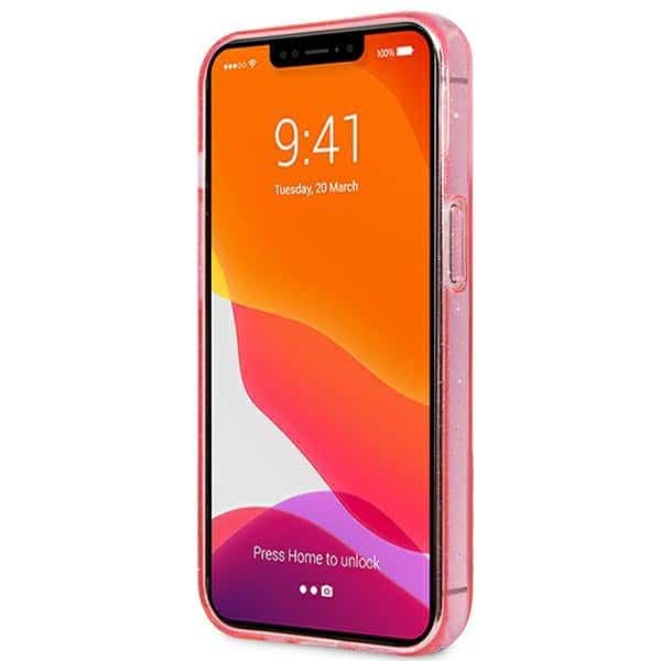 Guess maska za iPhone 13 Pro ružičasta hardcase Glitter 4G Big Logo