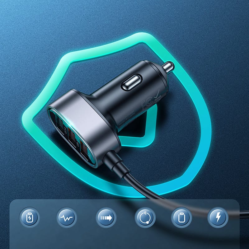 JoyRoom - Punjač za automobil (JR-CL03) - Produžetak priključaka- 5x USB- 6.2 A -150 cm - crni