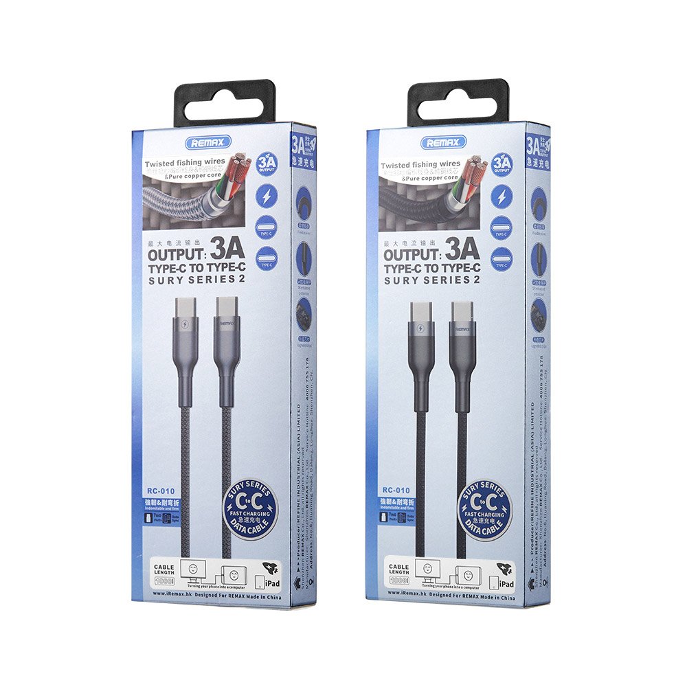 USB Type C - USB Type- C Remax Sury 2 pleteni kabel QC 3.0 3 A