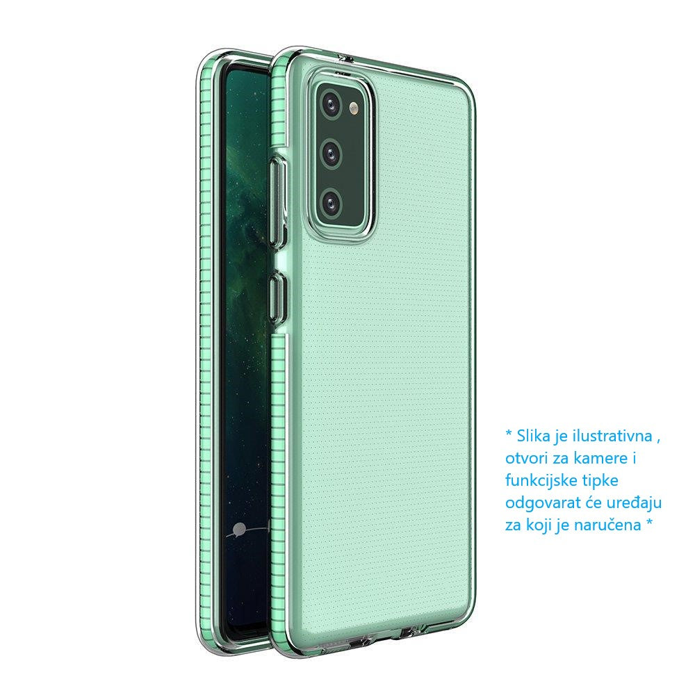 Spring Case prozirna zaštitna gel maska sa okvirom u boji za Samsung Galaxy A12 / Galaxy M12 mint