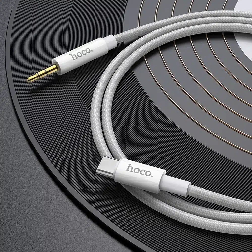 HOCO AUX Audio Jack kabel 3,5 mm na Type-C UPA19 1 m srebrni