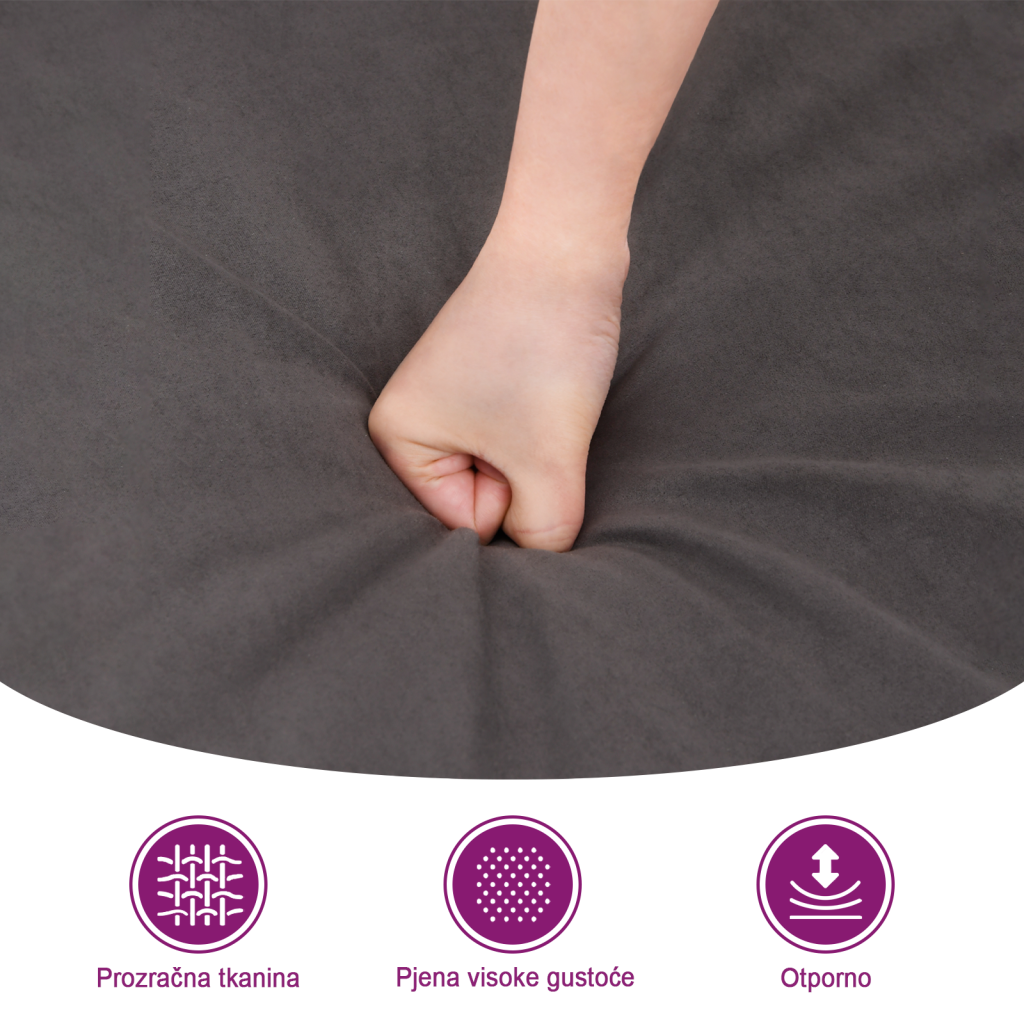 Klupa svjetlosiva 100 x 35 x 41 cm od mikrovlakana