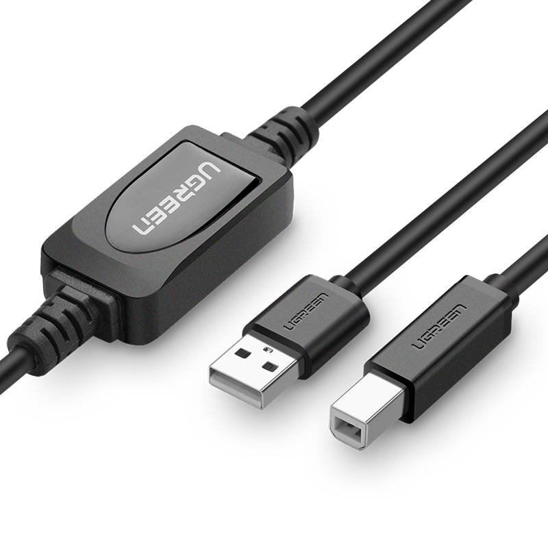 Ugreen US122 USB kabel USB 2.0 10 m USB A USB B 0,48 Gbit/s Crno