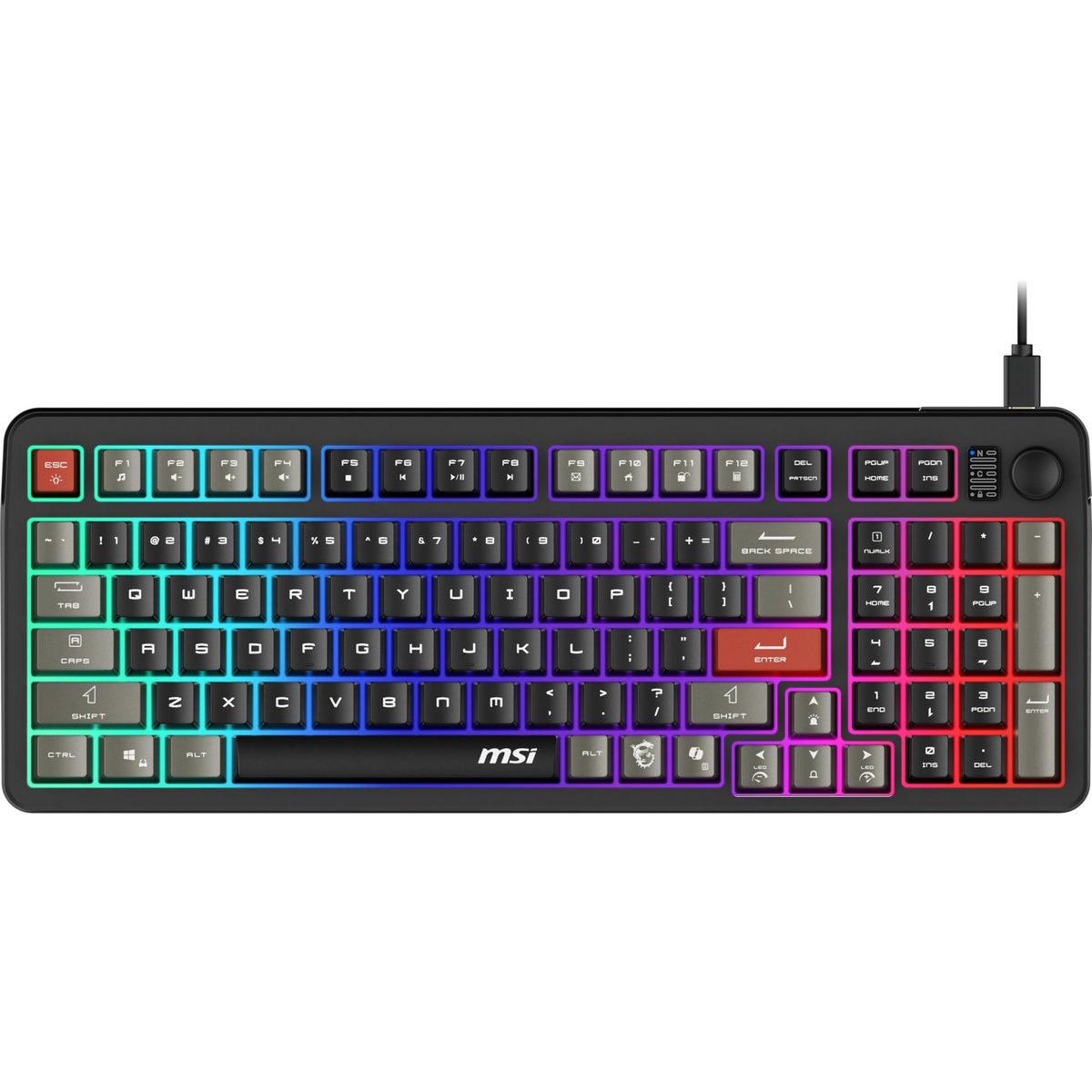 MSI FORGE GK110 tipkovnica Igranje USB QWERTY US Engleski Crno