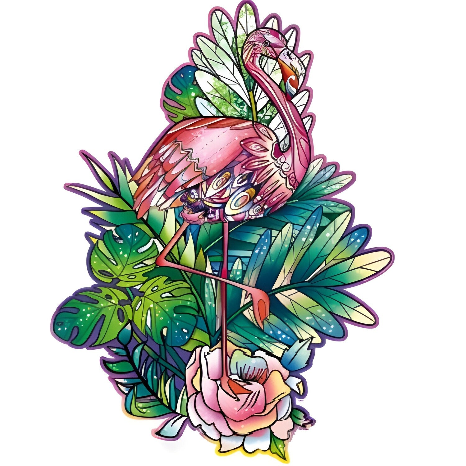 Drvene puzzle - Flamingo / L KP22017